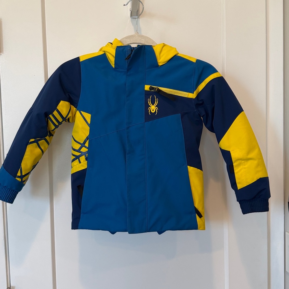 Spyder Kids Jacket in Blue and Yellow